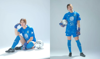 スタジオで撮影された清村珠幸選手